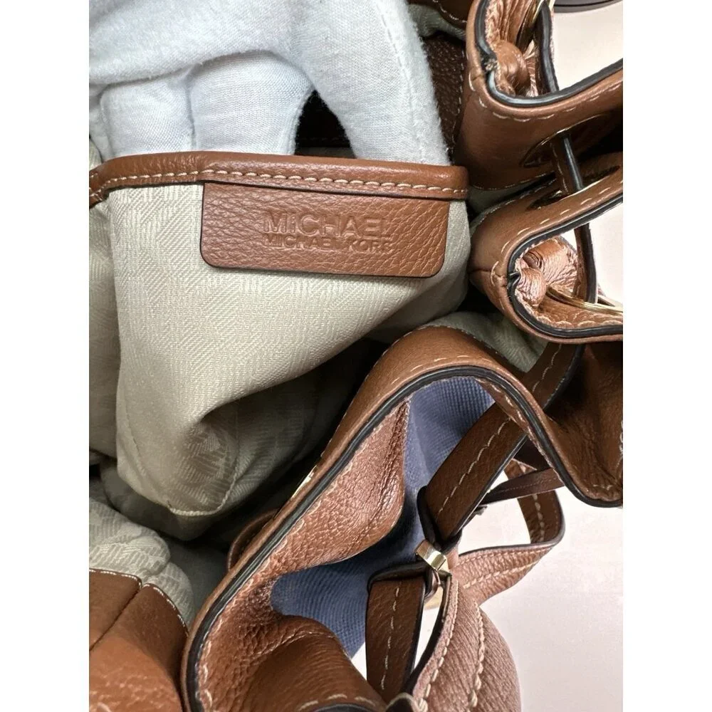 Michael Kors navy large canvas leather tote
